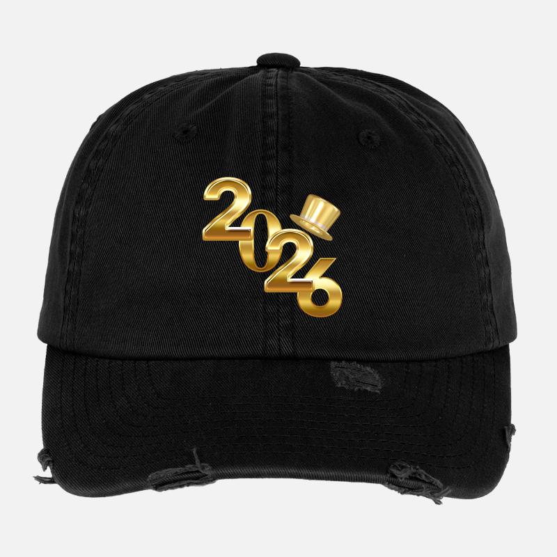 Nouvelle année 2026 - Casquette vintage effet usé Flexfit - noir
