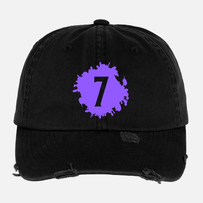 Lila Tinten Sieben Splash Flexfit Vintage Destroyed Cap