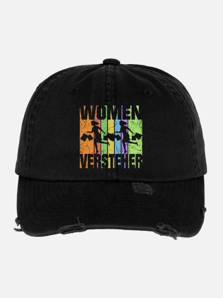 Frau im Kaufrausch - Flexfit Vintage Destroyed Cap - Schwarz - Vorne