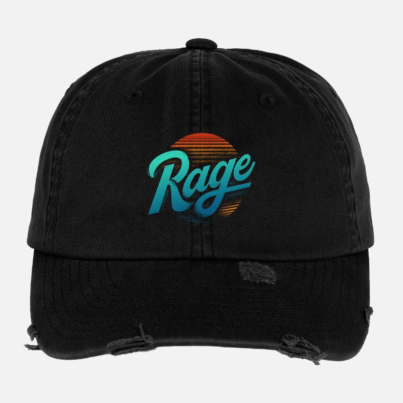 Lettrage Rétro Néon Rage Casquette vintage effet usé Flexfit