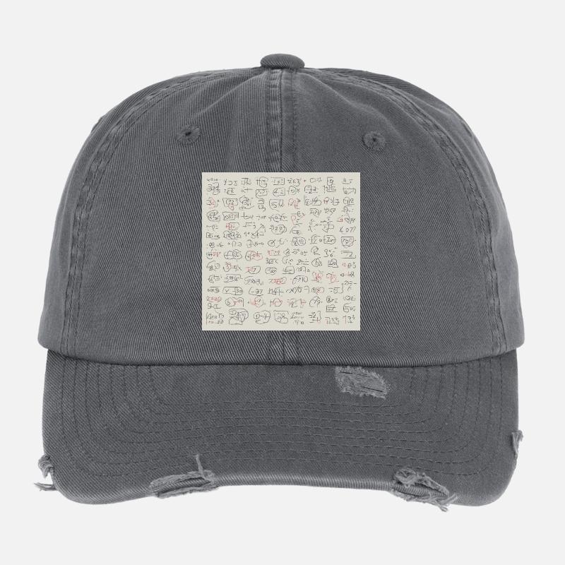 Neue abstrakte Sprache Flexfit Vintage Destroyed Cap