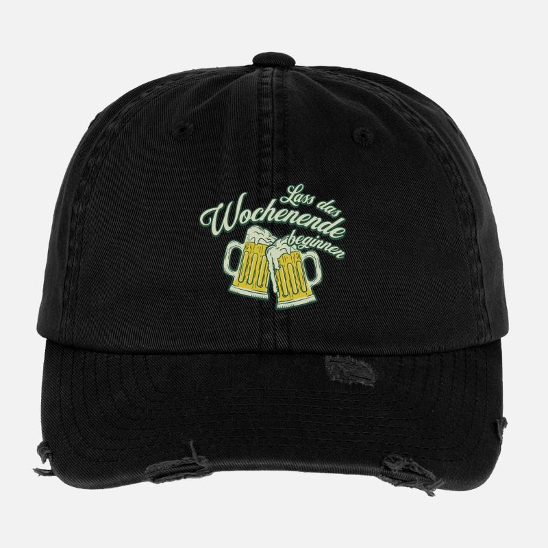 Weekend Toast Beer Alcohol Men Flexfit Vintage Destroyed Cap