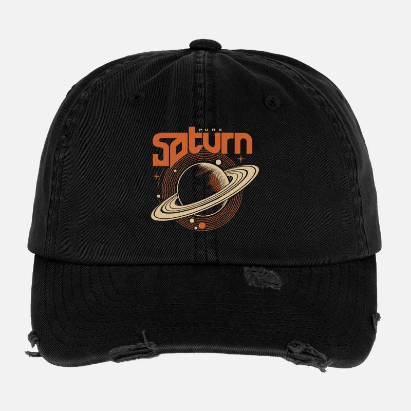 Saturn Retro Orbital Flexfit Vintage Destroyed Cap
