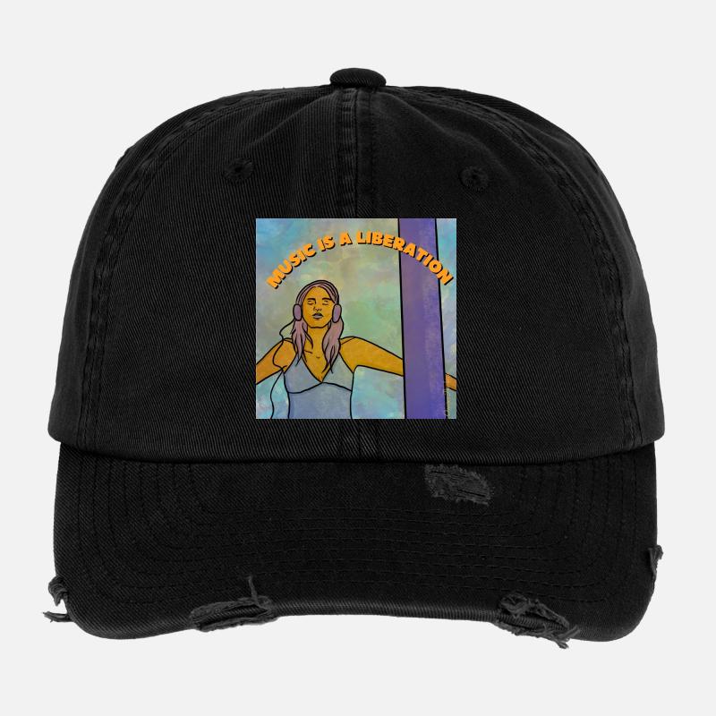 Music is a liberation Casquette vintage effet usé Flexfit