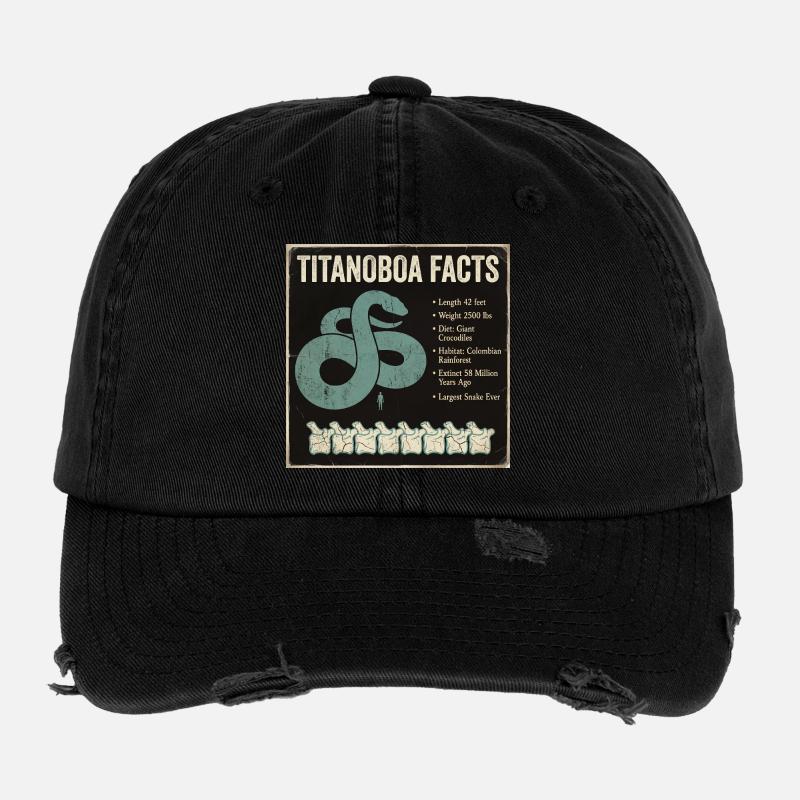 Titanoboa Facts Größte Schlange Der Urzeit Flexfit Vintage Destroyed Cap