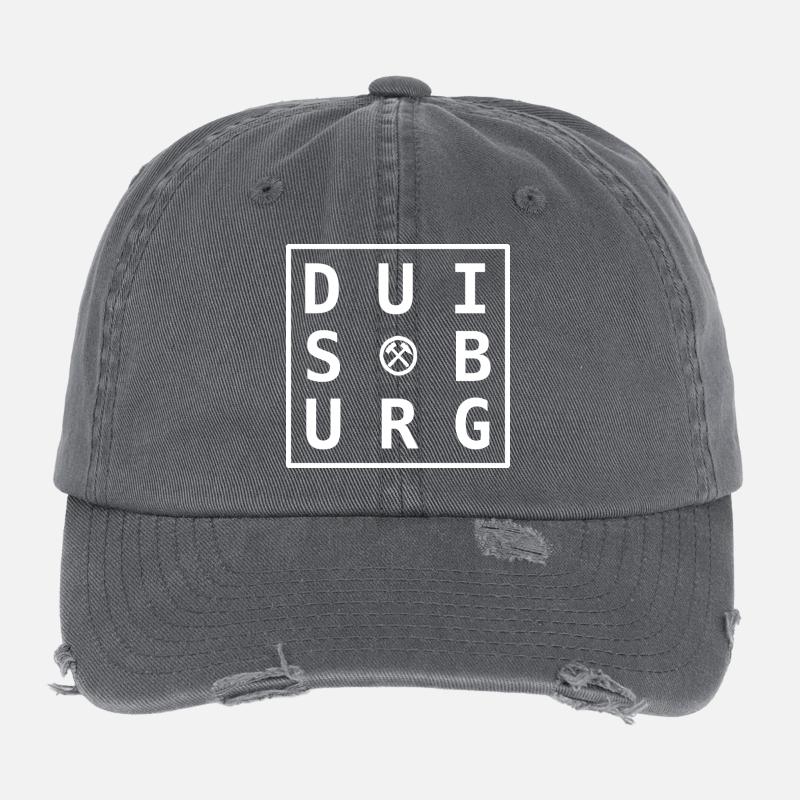 Motif Ruhrpott de Duisbourg Blanc cadeau et souvenir Casquette vintage effet usé Flexfit