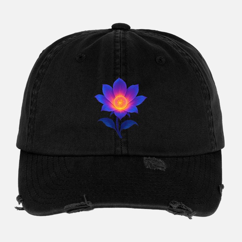 Lotus de la Nuit Néon Casquette vintage effet usé Flexfit