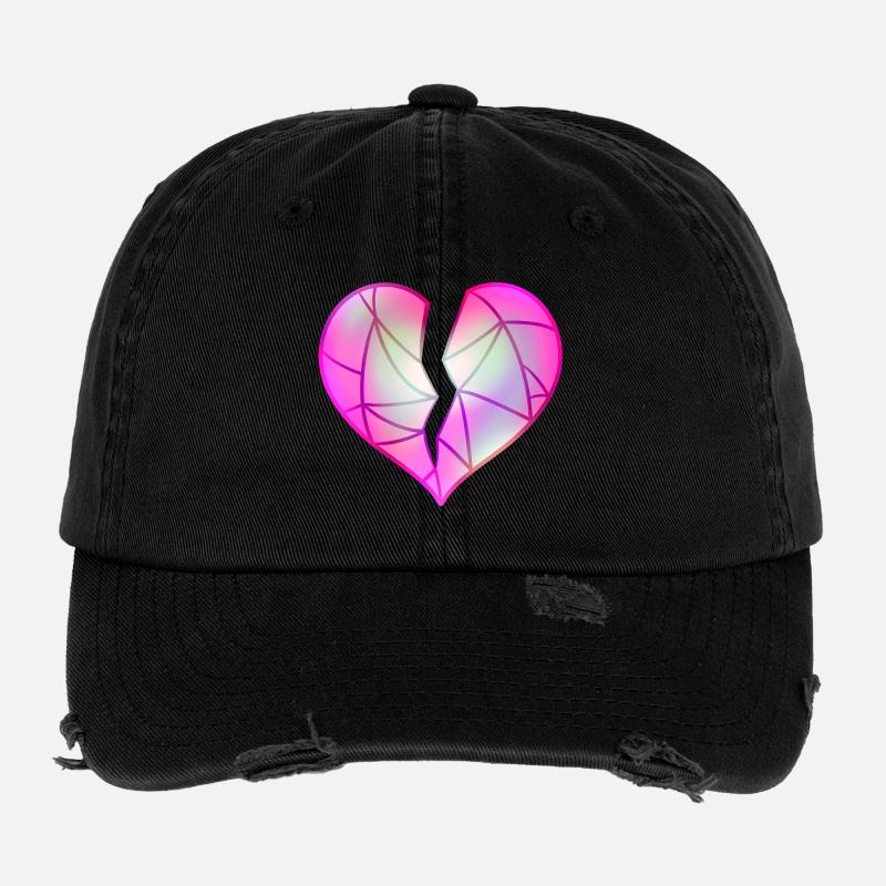 Gebrochenes Rosa Herz Flexfit Vintage Destroyed Cap