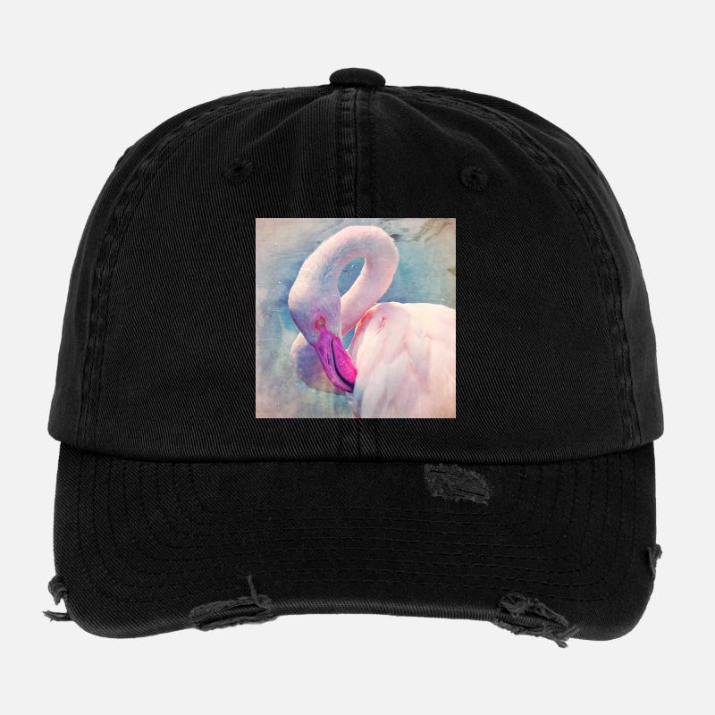 Flamant rose dans une lumière pastel Casquette vintage effet usé Flexfit