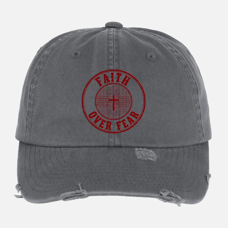 Glaube über Angst Emblem Flexfit Vintage Destroyed Cap