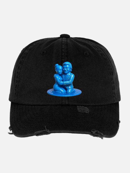 LIEBENDE #1 – Frieden & Liebe - Flexfit Vintage Destroyed Cap - Schwarz - Vorne