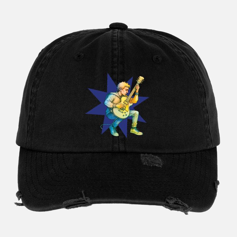 GITARRIST ELEKTRISCH – Ton & Bild Flexfit Vintage Destroyed Cap