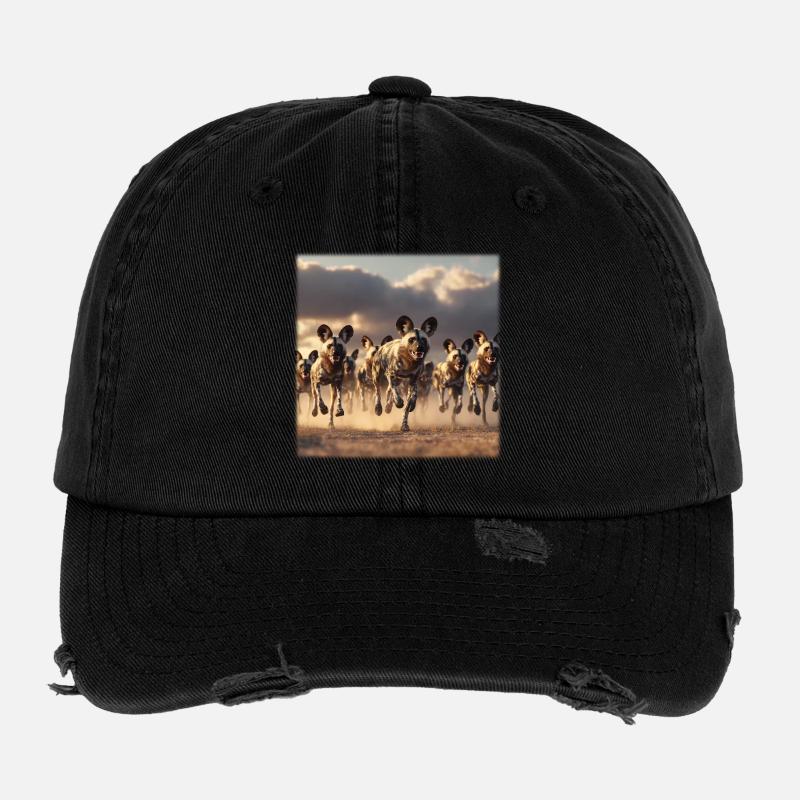 Hyänen Gruppe Wildlife Savanne  Flexfit Vintage Destroyed Cap