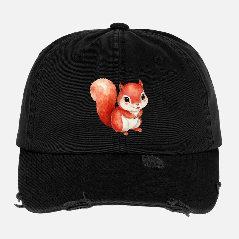 Waldtier, niedliches Eichhörnchen für Kinder Flexfit Vintage Destroyed Cap