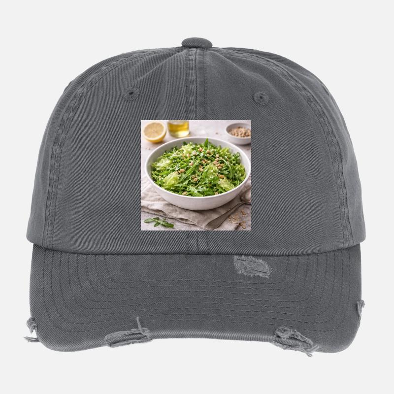 Salade de roquette et de pignons de pin Casquette vintage effet usé Flexfit