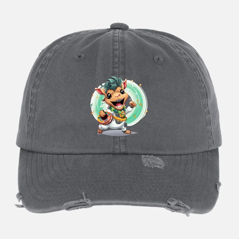 Kuh Trommler im Karneval Flexfit Vintage Destroyed Cap