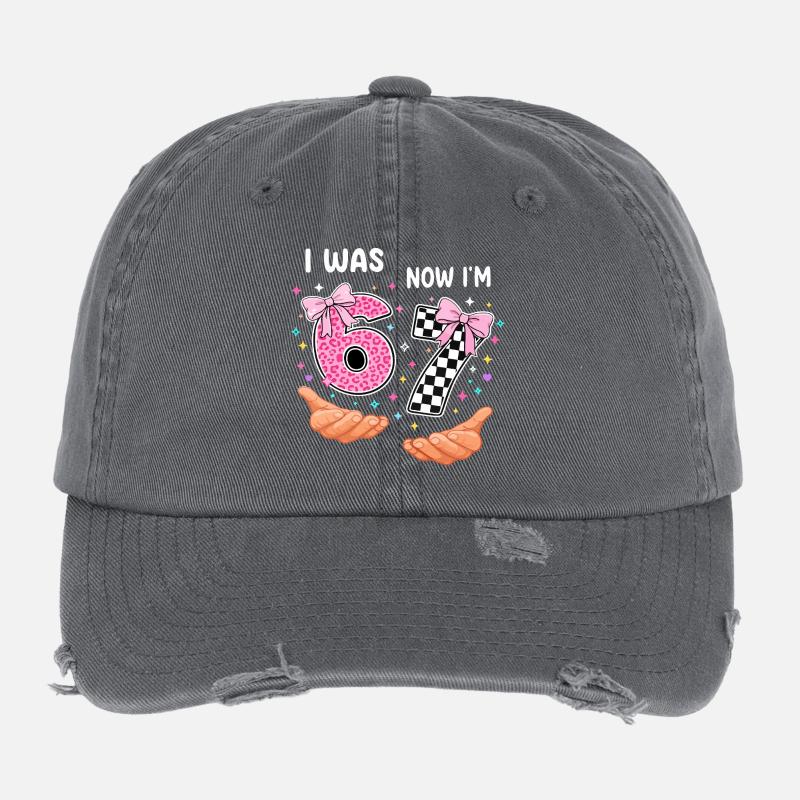 Ich war 6 jetzt bin ich 7 - siebter Geburtstag Flexfit Vintage Destroyed Cap
