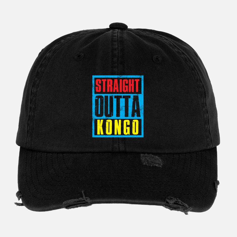 Straight outta Congo Flexfit Vintage Destroyed Cap