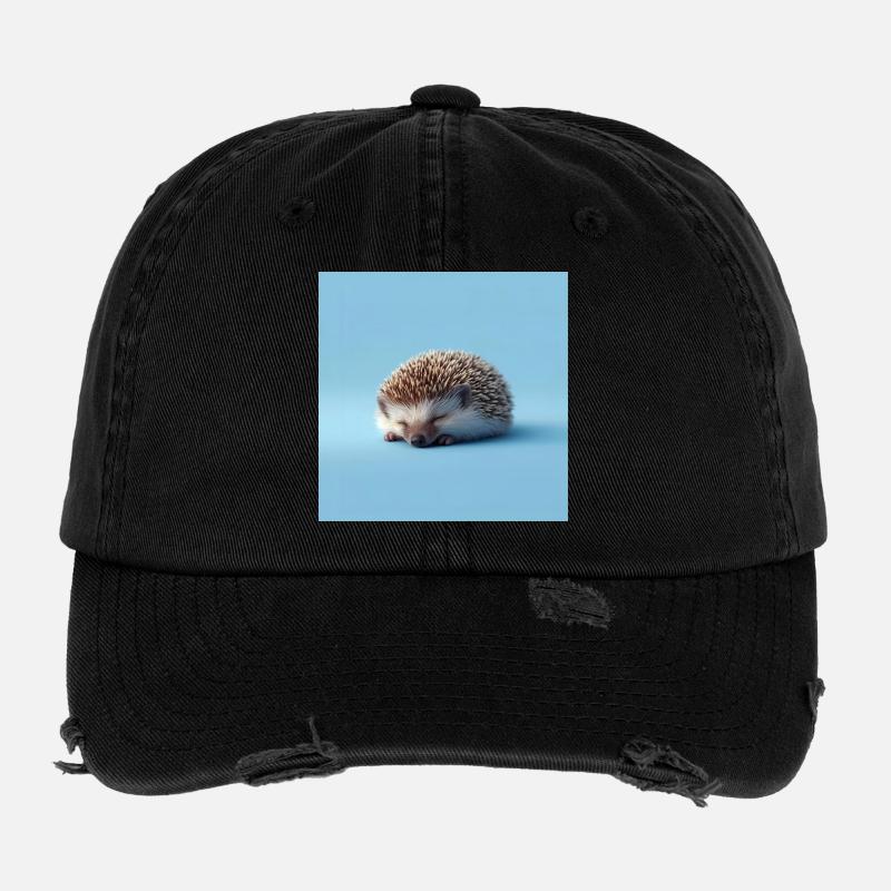 Blauer schlafender Igel Flexfit Vintage Destroyed Cap