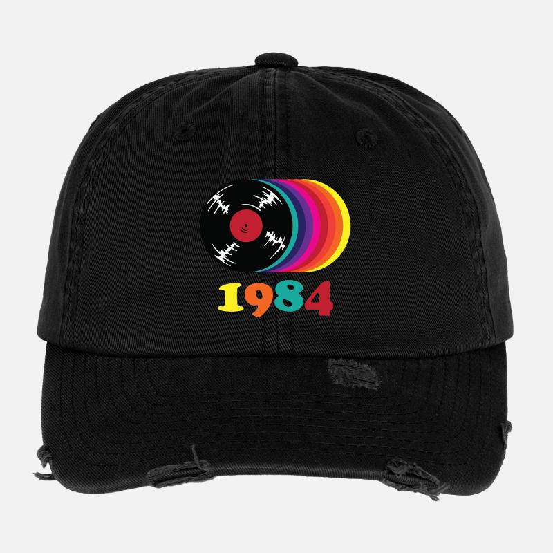 Disque vinyle de 1984 Casquette vintage effet usé Flexfit