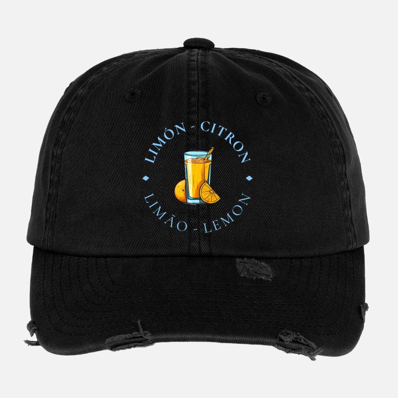 Lemonade Citrus Circle Logo Flexfit Vintage Destroyed Cap