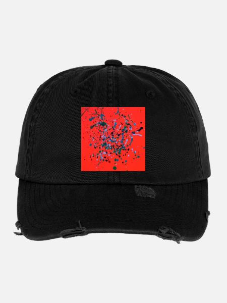 orange_mel - Flexfit Vintage Destroyed Cap - black - Front