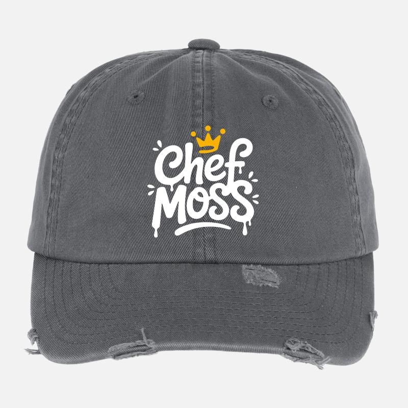 Chef Moss Crown Logo Flexfit Vintage Destroyed Cap