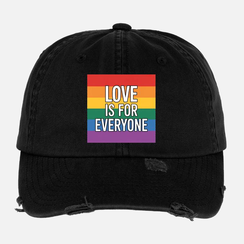 L’amour est pour tous - Antifa Rainbow Tee Casquette vintage effet usé Flexfit