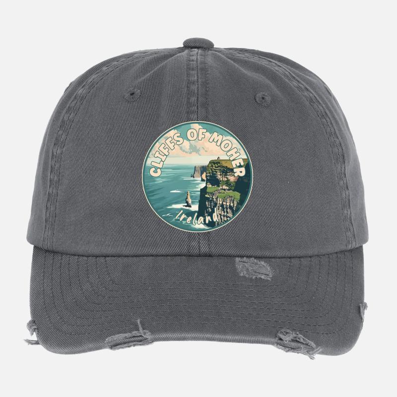 Entdecken Sie Cliffs Of Moher in Irland Flexfit Vintage Destroyed Cap
