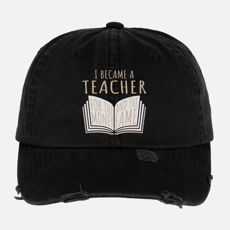Je suis devenu professeur pour le logo de blague sur l’argent et la célébrité Casquette vintage effet usé Flexfit
