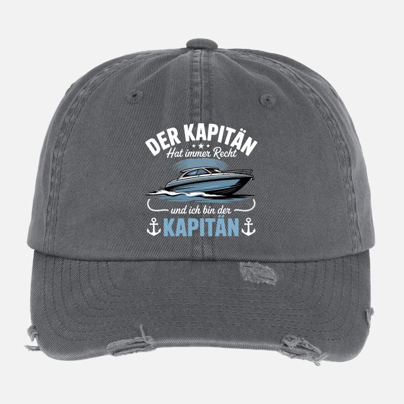 Kapitän Boot Bootsführerschein Flexfit Vintage Destroyed Cap