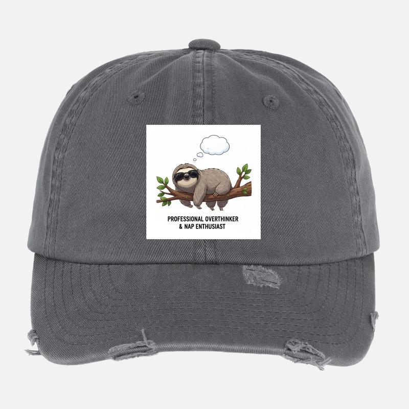 Sloth thinker on Tak Flexfit Vintage Destroyed Cap