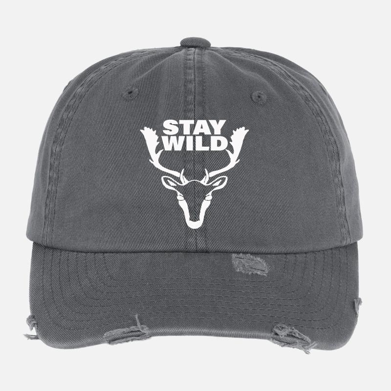 Restez sauvage Casquette vintage effet usé Flexfit