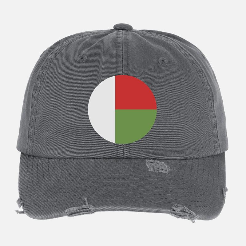 Round Madagascar flag Flexfit Vintage Destroyed Cap