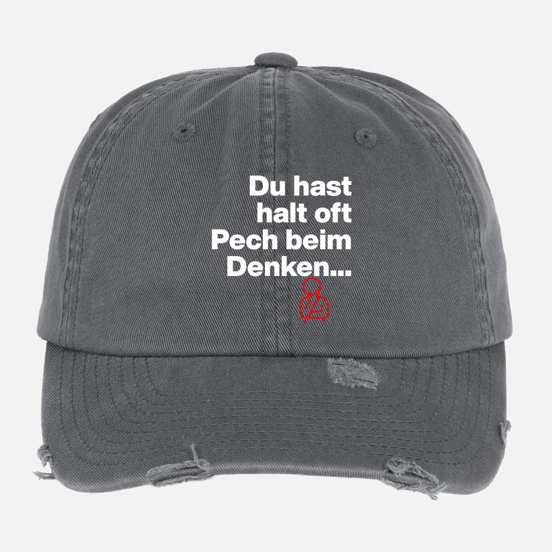 YOU JUST HAVE BAD LUCK THINKING. SARCASM GIFT Flexfit Vintage Destroyed Cap