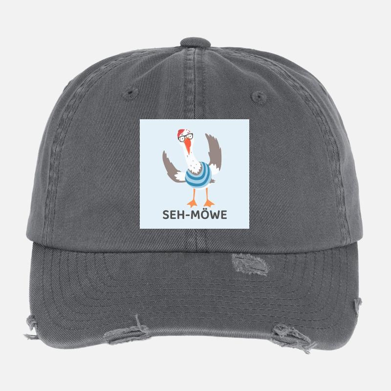 SEH-MÖWE – Lustige Möwe Flexfit Vintage Destroyed Cap