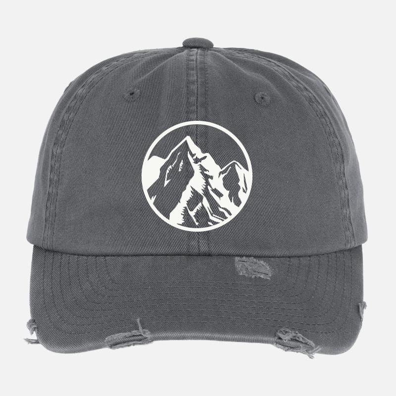 Kreis Berggipfel Berge Flexfit Vintage Destroyed Cap