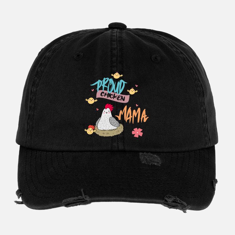 Fière Maman de la Poule Casquette vintage effet usé Flexfit