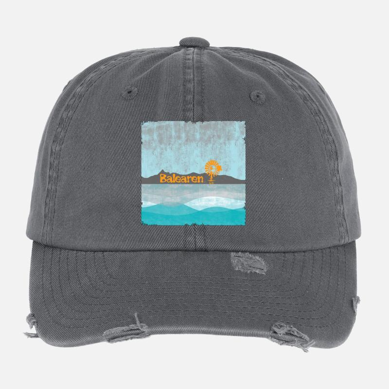 Balearic Coast Windmill Solar Flight Flexfit Vintage Destroyed Cap