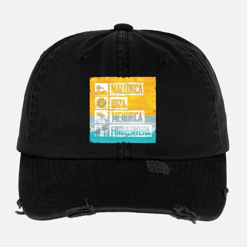 Balearen Inseln Retro Stempel Flexfit Vintage Destroyed Cap