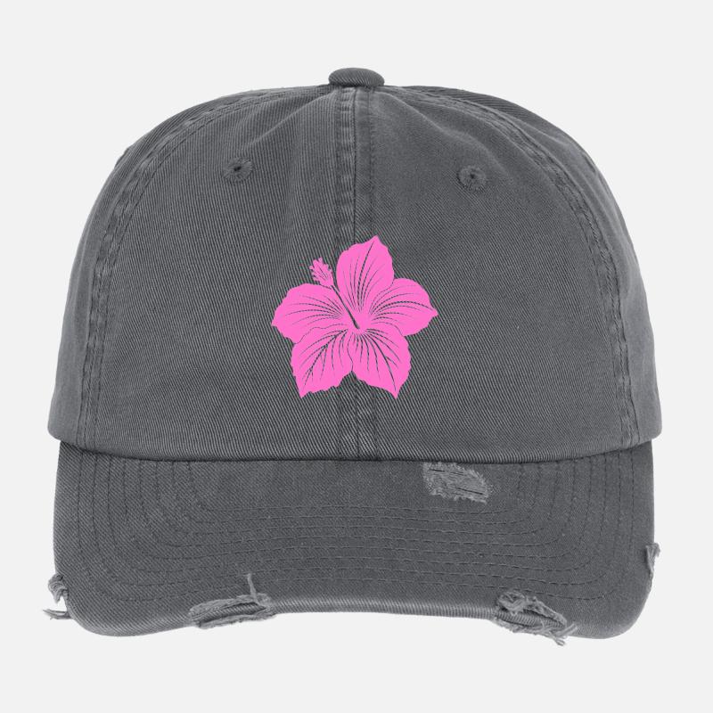 Hibiscus flower Flexfit Vintage Destroyed Cap