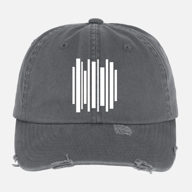 Minimal Stripes Barcode-Mosaik Flexfit Vintage Destroyed Cap