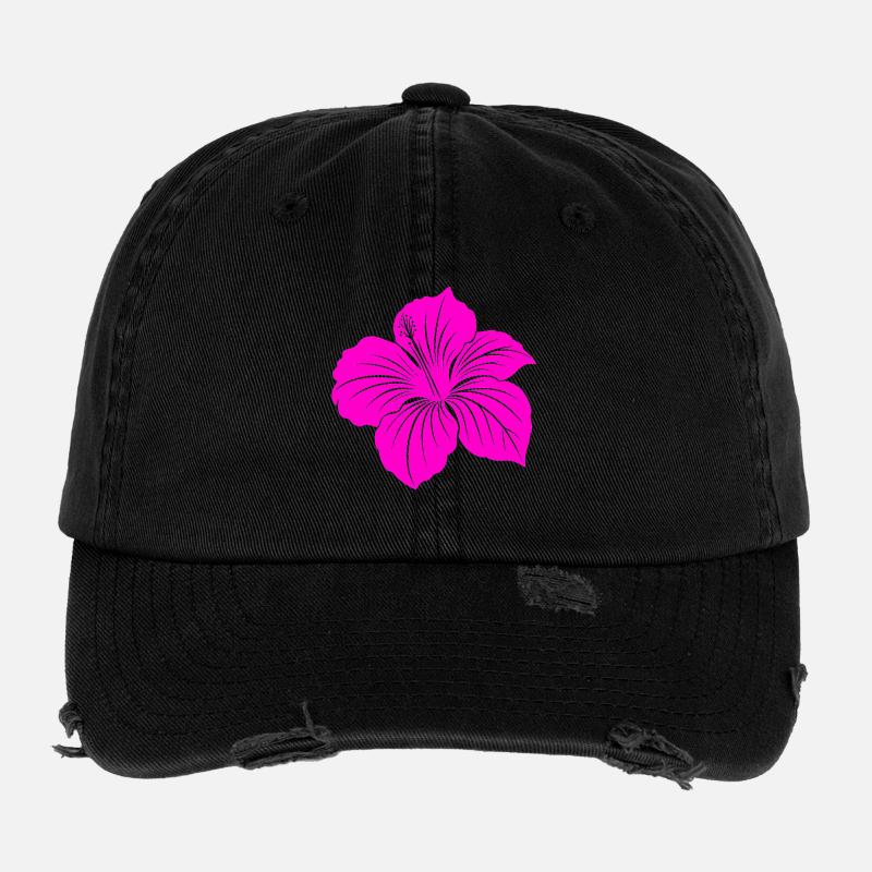 Hibiscus flower Flexfit Vintage Destroyed Cap