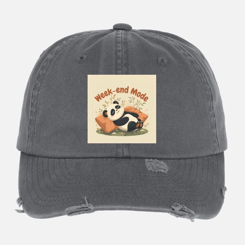 Panda Week-end Mode Relax Casquette vintage effet usé Flexfit