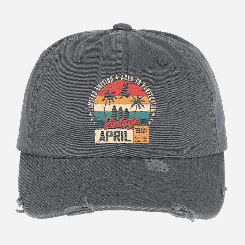 1965 April Geburtstagslegende April 1965 Flexfit Vintage Destroyed Cap