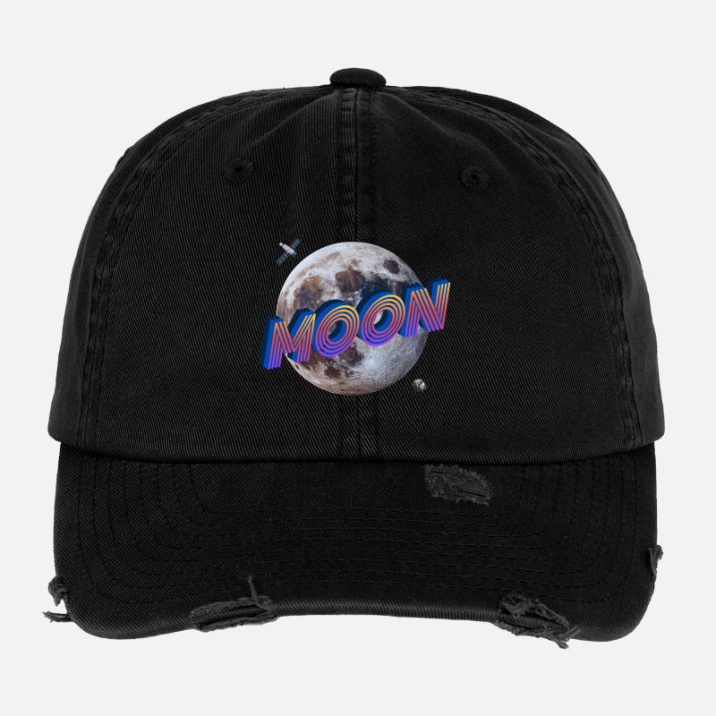 Lune - Série Espace Extra-Atmosphérique Casquette vintage effet usé Flexfit