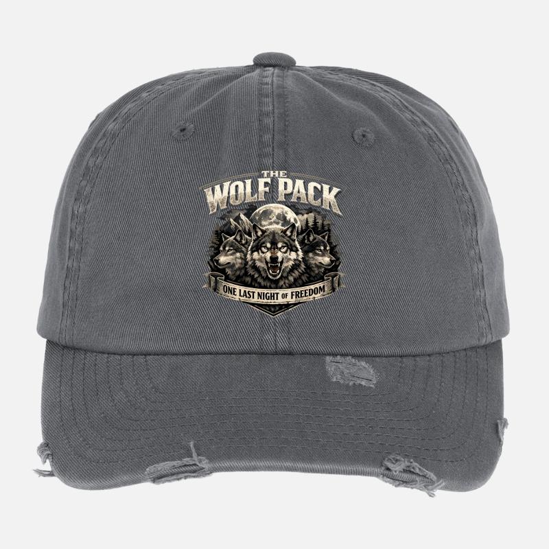 Wolfpack JGA : Emblème de la dernière nuit de la liberté Casquette vintage effet usé Flexfit