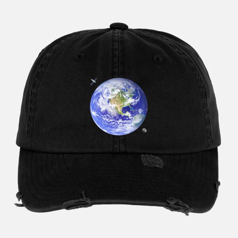 Planète Terre Casquette vintage effet usé Flexfit