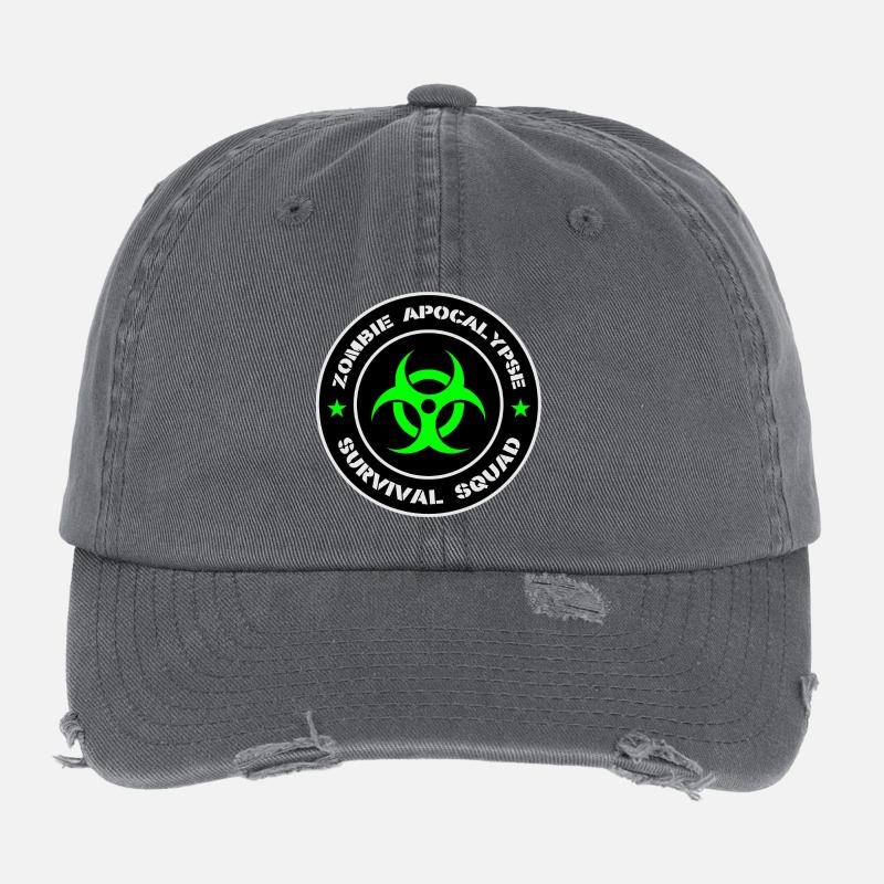 Escouade de survie de l’apocalypse zombie Casquette vintage effet usé Flexfit