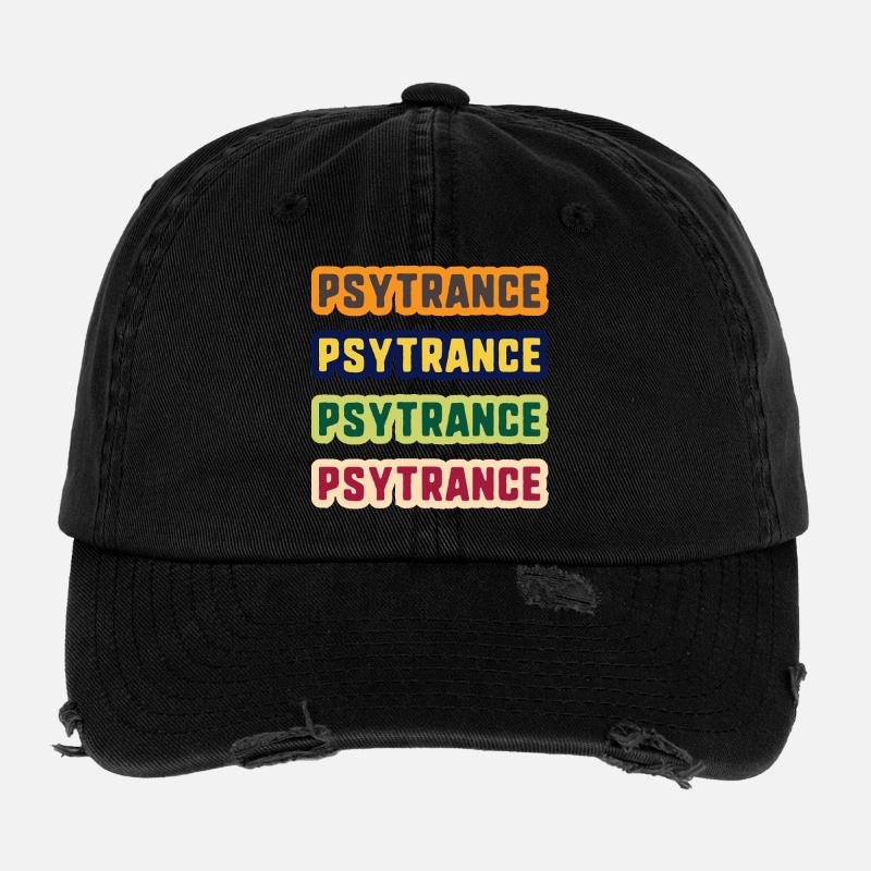 Pile de couleurs Psytrance Casquette vintage effet usé Flexfit